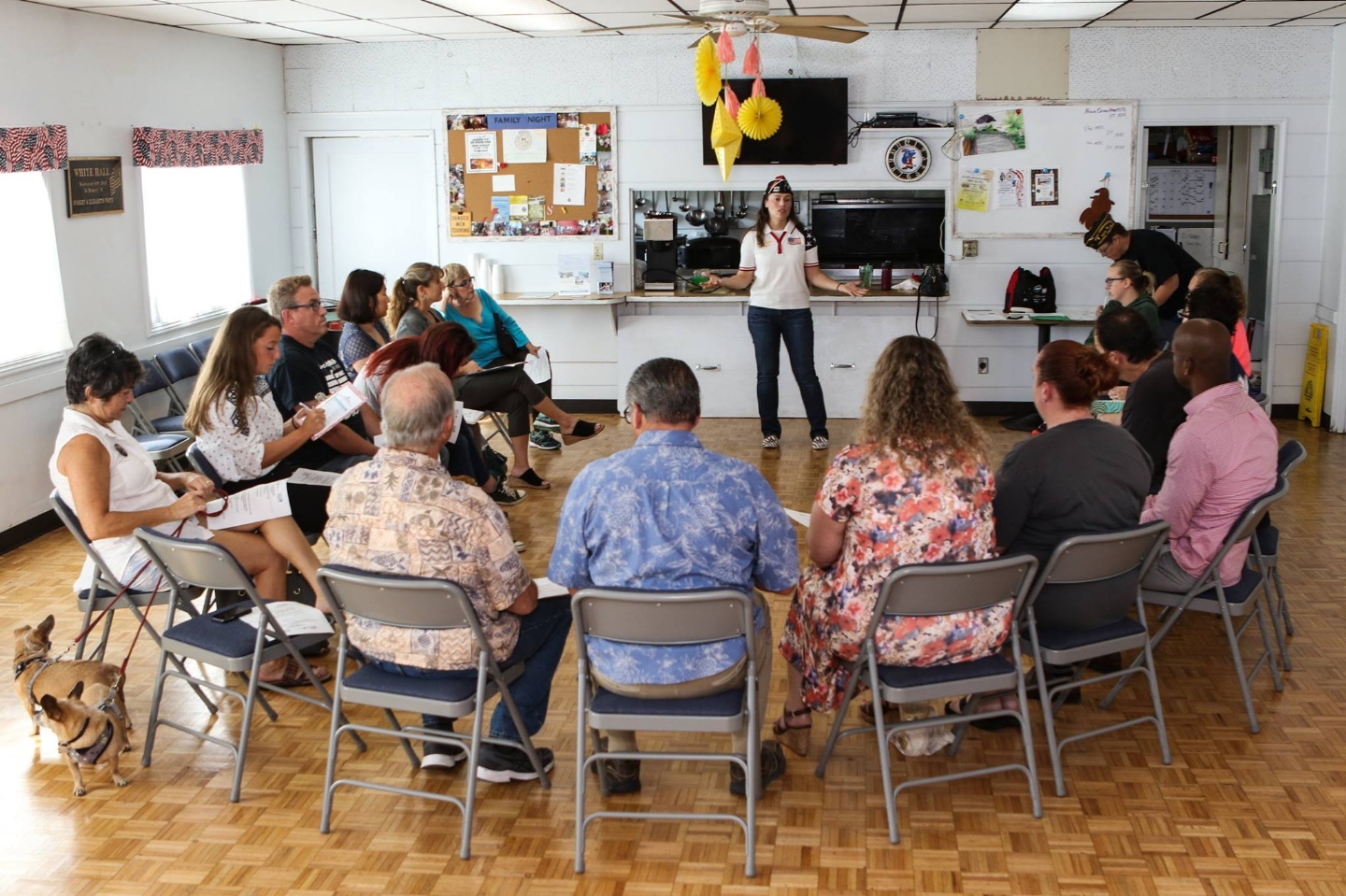 Comrade Miranda Williams discusses the five signs of suffering during Carter-Smith VFW Post 5867's Oct. 2017 Change Direction event. The event helps raise awareness in the community to stop the stigma of mental health issues.